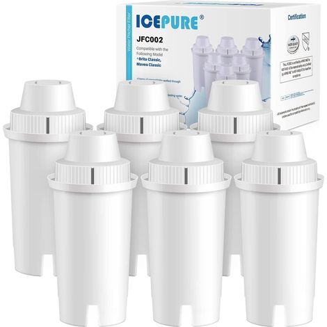 Cartouche Carafe Filtrante, Compatible avec Classic OB03, 107007 35557, Filtre à Eau Cruche Aqua Optima RUF916 RUF302, UltraMax, Wilko, Everyday, Certifiée 6 Pièces (1/5)