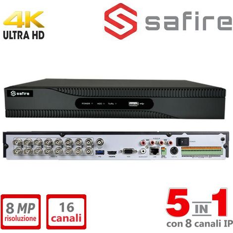 SF-HTVR8216AP-HEVC DVR 5IN1 16CH HDTVI/HDCVI/AHD/CVBS / 8 IP