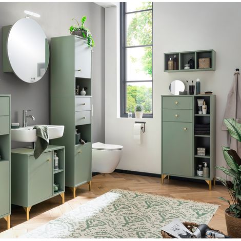 Badmöbel Set inkl. Spiegelschrank ANGERS-80 in mint (1/5)