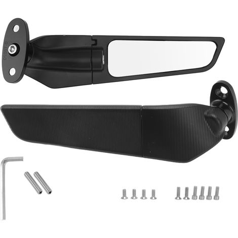 Rétroviseurs Moto Aluminium Allié Paire, Rétro Latéral de Remplacement pour CBR500R CBR1000RR, Aile Vent Miroir Arrière (1/5)