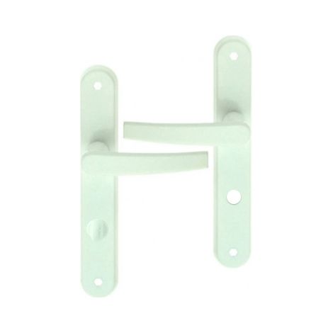 Ouvre&Déco – 2 poignées de porte AVORIAZ verrou condamnation, aluminium entraxe 195 mm