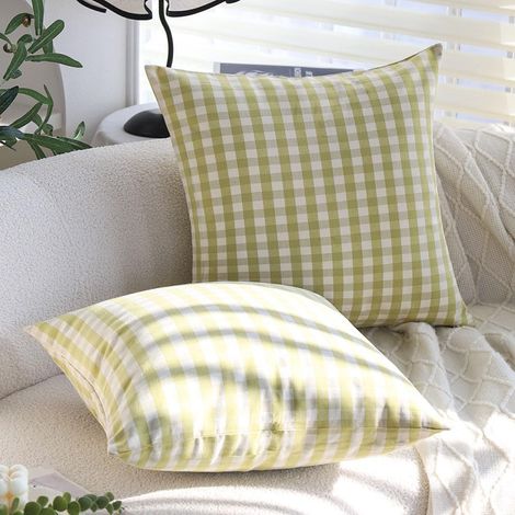 Lot de 2 housses de coussin décoratives avec fermeture éclair dissimulée, taies d'oreiller vintage pour canapé-lit, 45 x 45 cm (1/4)