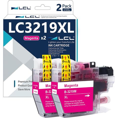 Cartouche d'encre Compatible LC3219 LC3217 LC3219XL LC-3219XL LC3219XLM LC3217M (2-Pack Magenta) Remplacement pour Brother MFC-J5330DW MFC-J5330DW MFC-J5830DW MFC-J6530DW MFC-J6535DW MFC-J6930DW (1/5)