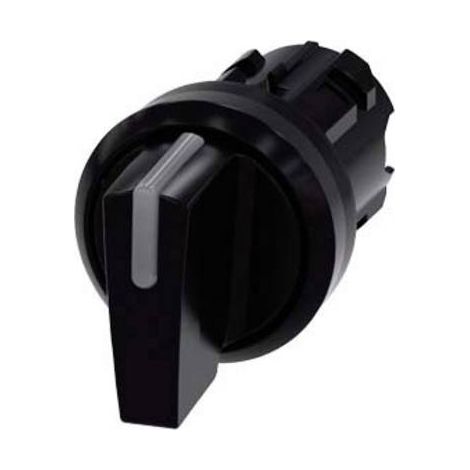 Interruptor de 3 posiciones de 22 mm, negro, antirretorno I-O-II, retroiluminación posible, plástico IP69k, Sirius ACT 3SU1002-2BL10-0AA0