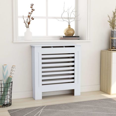 Cache-radiateur Revêtement de radiateur Équipement pour radiateur Design moderne MDF Blanc 78 cm KOL3177 (1/5)