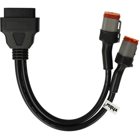 vhbw OBD2 Adapter 4Pin / 6 Pin auf OBD2 16Pin kompatibel mit Harley Davidson Dyna 2004-2011, Softail 2001-2010, Sportster 2007-2013 Motorrad - 40 cm