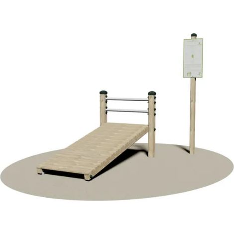 Flessione Tronco Panca Inclinata Giochipark legno 9x9cm barre acciaio Ø 4cm (1/2)
