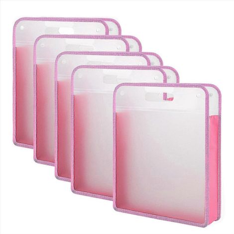 Set mit 5 Papierorganisatoren für Scrapbooking, rosa Stretchpapier (1/5)