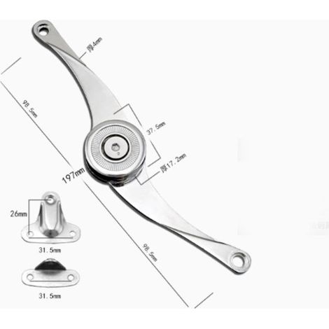 piezas de bisagra de soporte para tapa, soporte plegable, elevador de puerta de armario, accesorios para muebles con marco de mesa de soporte oculto, para puerta de mueble, armario (1/3)