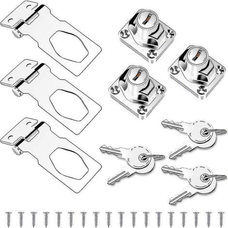 Türschloss-Sets mit Schlüsseln, Ösen-Türschloss mit Vorhängeschloss und Schrauben (1/5)