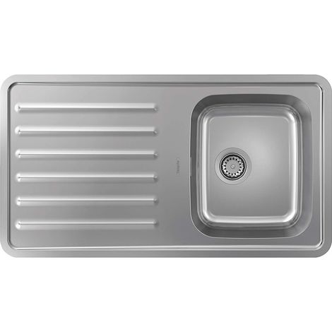 Hansgrohe Éviers - Évier encastré S4111-F340 avec égouttoir, inox 43340800 (1/5)