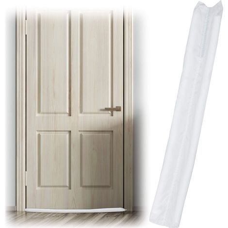 Relaxdays 1002777949 Paraspifferi per Porte, Doppia Imbottitura, Bianco, 90 cm, Poliestere, 1 Pz (1/5)