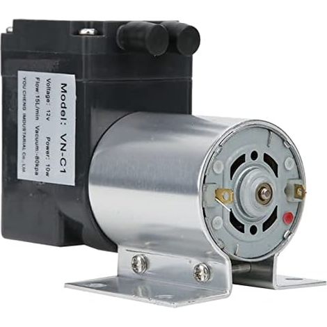 Mini Pompe à Vide DC 12V/24V, 10W 15L/Min Pompe à air électrique Portable avec Support, Pompe à air aspirante à Pression négative, Pompe à diaphragme pour Les projets de Bricolage(12V) (1/5)