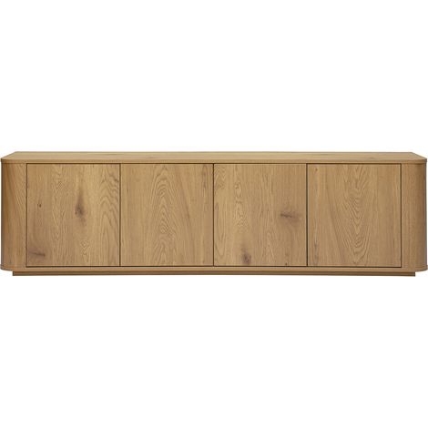 Mueble de TV acabado madera clara roble 4 puertas L180 cm NEGAN (1/5)