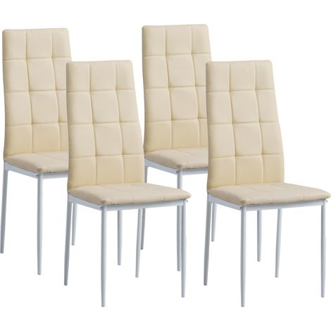 Albatros Esszimmerstühle RIMINI 4er Set, Beige - Edles Italienisches Design, Polsterstuhl Kunstleder-Bezug, Modern und Stilvoll am Esstisch - Küchenstuhl Stuhl Esszimmer hohe Belastbarkeit