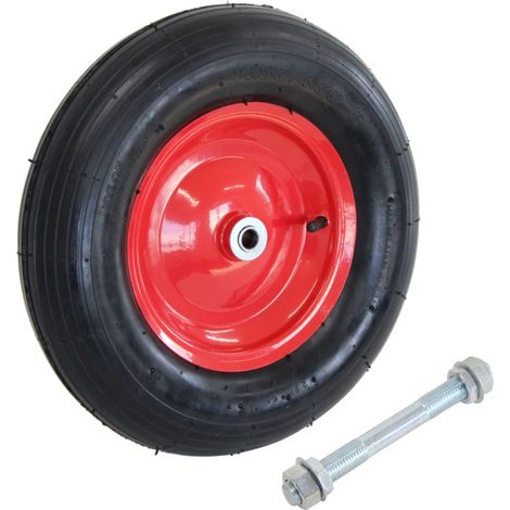 Oypla 16" 4.00-8 Steel Rim Wheelbarrow Replacement Pneumatic Tyre Wheel (1/5)
