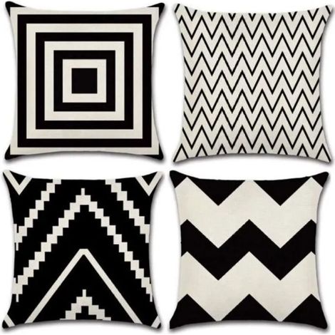 Housse de Coussin Géométrique Motif Taie d'oreiller pour Canapé Maison Salon Chambre Décoration D'intérieur,45x45cm (1/4)