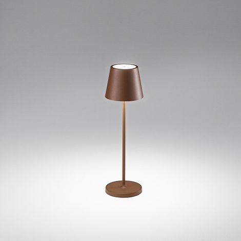 Lampada Tavolo Esterno Moderna Diva Alluminio Ruggine Led 1,5W 3000K