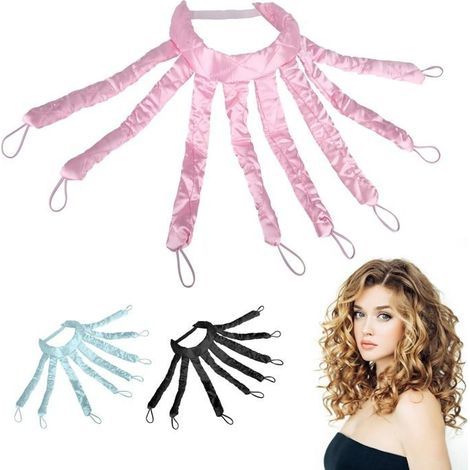 Lockenstab ohne Hitze, weiche Lockenwickler ohne Hitze für DIY-Haarstyling über Nacht (rosa) (1/5)