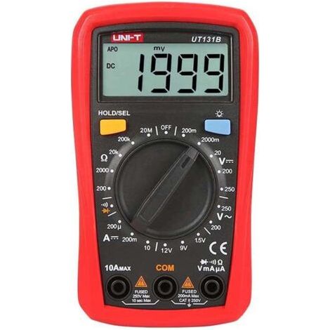Multimètre numérique UT131B, testeur de tension et de courant AD/DC avec capacité de résistance, test NCV et mesure de température