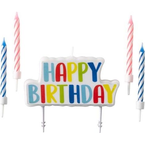Feliz cumpleaños, juego de 4 velas de cumpleaños.