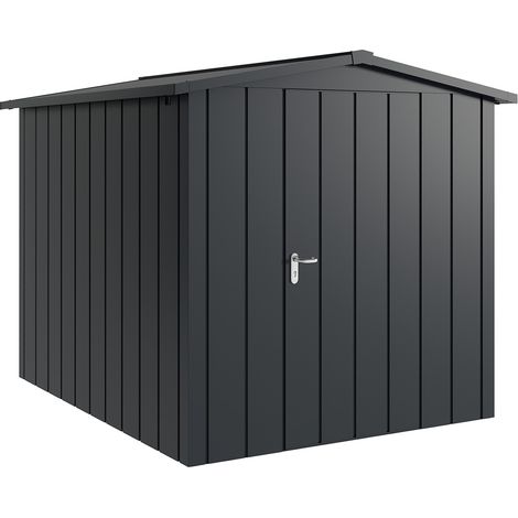Hörmann Metall-Gerätehaus "Juno" mit Satteldach, JSD6 - Modern, 214 x 262 cm (B x T), anthrazit, 1-flüglige Tür, Anschlag rechts (1/5)