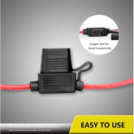16Pack Porte Fusibles 12V Etanche 14AWG 20Amp Auto Voiture Motor Lame Fusible(Taille Moyenne) MNS (1/4)