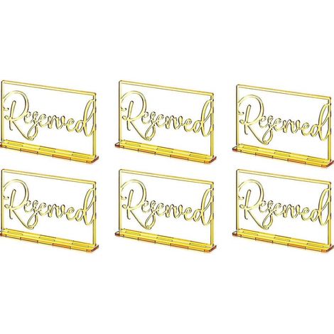 BEBUSINGOTO Reservierte Schilder für Hochzeiten, Partys, reservierte Acryl-Tischschilder, reservierte Sitzplatzschilder (6er-Set) (1/5)