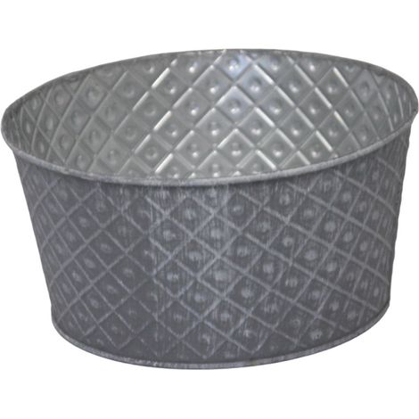Pflanzgefäß Schale S Zink 8 x 16 x 16 cm grau Blumentopf
