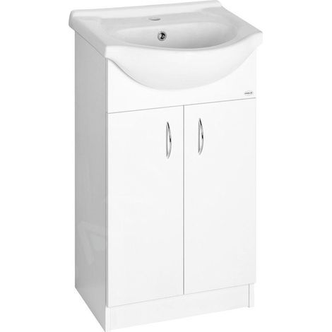Aqualine Simplex Eco - Armoire avec lavabo 47x84x29 cm, blanc SIME500 (1/5)