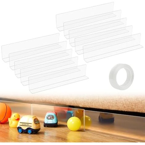 Blocs de protection pour canapé, 10 blocs, 40 x 8 x 4 cm, transparents avec ruban adhésif, butoir creux ajustable pour canapé et lit (1/5)