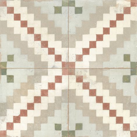 Carrelage Vintage effet Carreau ciment Multicolore Ardessa 22,3x22,3x0,9 cm Morava - Sol et mur intérieur (vendu par carton de 0,65 m²) - RO'MA CARRELAGE