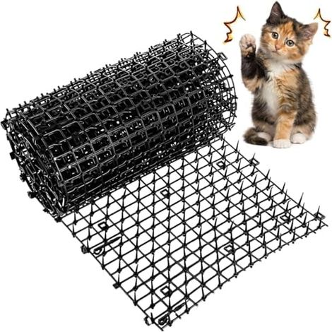 Repulsif Chat Exterieur et Interieur Rouleau 30x200cm/20x200cm,Tapis à Pic Anti Découpable, Protection Continue pour Cloture Jardin Balcon, Chien Efficace Noir 30  150CM -