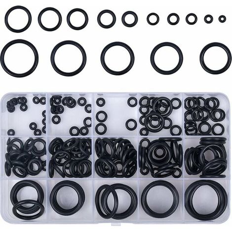 200PCS Joints Caoutchouc, O-Ring Assortiment Noirs Hydraulique Plomberie Joints Robinet, Electroménagers, Roulement, Pompe