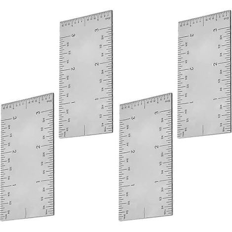 Règle à bord carré, règle de menuisier en acier inoxydable, lot de 4 (1/5)