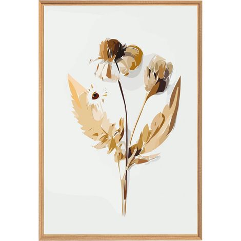 Tableau mural encadré illustration florale 65x97 cm - Tableau Mural Décoratif - Image Encadrée Imprimée en HD - Impression 65x97 cm sur Fibres de Bois FSC - Finition Mate - Fabriqué en France (1/5)