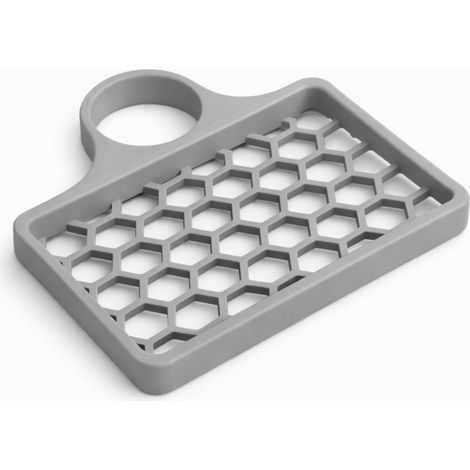 Porta spugna per rubinetto, organizer per lavello ventilato grigio (1/3)