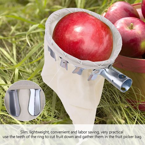 Paniers de cueillette pour fruits, tête de cueilleur à apple, outil de récolte avec capteur, accessoire de jardin pour ramasser pommes et fruits. (1/5)