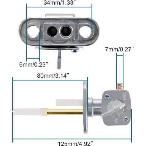 Oil switch motorcycle accessory YFM Bayou ATV motorcycle mounting dimensions: 34mm / 1.33 (1/4)