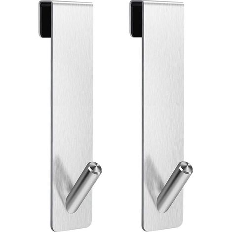 Shower Door Hooks - Diamond-Free Towel Hooks, Silver Frameless Glass Shower Door Hooks (7 Inch) YMYNY