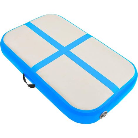 Tapis gonflable de gymnastique avec pompe 60x100x20 cm PVC Bleu (1/5)