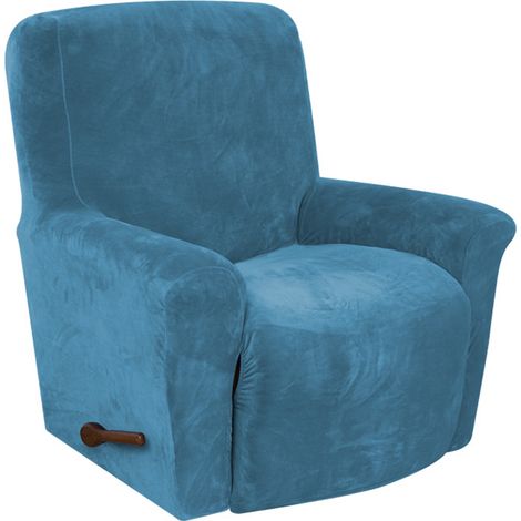 1 Housse de fauteuil inclinable, élastique, velours polyester, tissu épais, couleur unie, salon (1/5)
