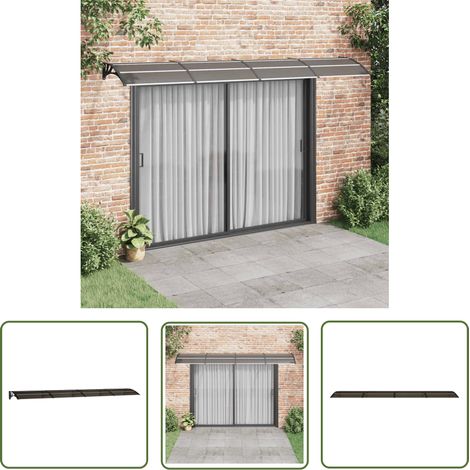 The Living Store Auvent de porte Noir 400x75 cm Polycarbonate - Auvent De Porte - Abri Porte - Protection Contre La Pluie - Store Extérieur - Protection Solaire (1/5)