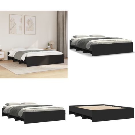 vidaXL Bettgestell ohne Matratze Schwarz 160x200 cm Holzwerkstoff (1/5)