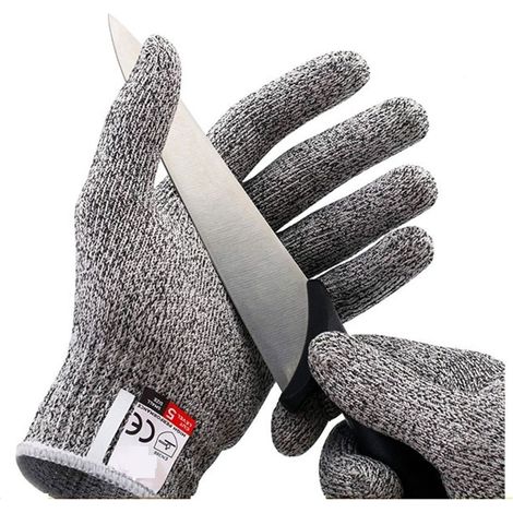 Gants Anti-Coupure - Niveau de Protection 5 - Matériau HPPE Haute Performance - Pour Découpage Alimentaire, Filetage de Poisson, Travail du Bois - Taille Unique (1/5)