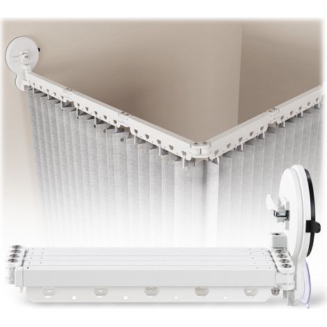 Barre pour rideau de douche – installation par ventouse - Pliable - Longueur adaptable 177-202 cm – alliage d'aluminium (1/5)