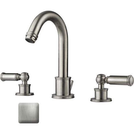 Kit robinet mélangeur avec bec orientable et bonde LIBERTY LINE nickel satiné - BOSSINI Z001302094 (1/2)