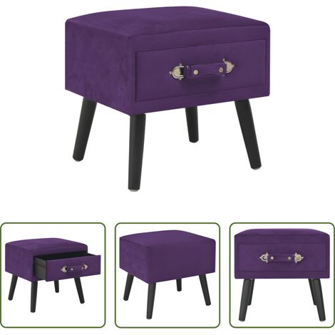vidaXL Meuble en velours - Table de chevet Violet foncé 40x35x40 cm Velours (1/5)