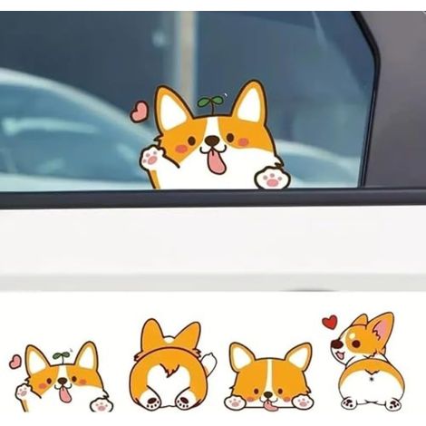 4 adesivi in vinile carini Corgi, adesivi per cani adorabili per auto, camion, laptop, finestre, decorazioni per gli amanti degli animali TM353 (1/5)