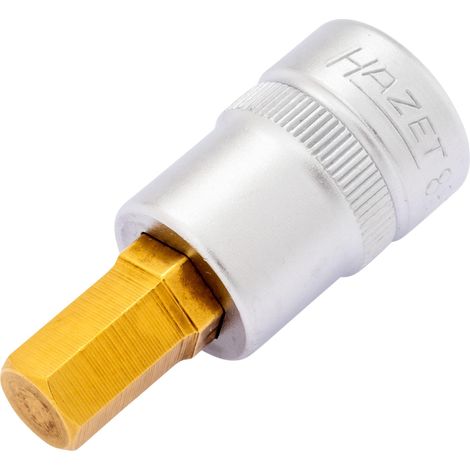 Hazet 8801K-9 Inserto Chiave a Bussola per Giraviti, Oro, Attacco Quadro, Cavo, 10 mm 3/8 di Pollice (1/2)